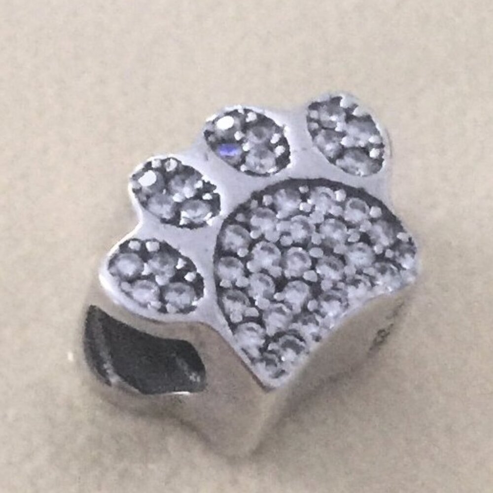 Pandora Sparkling Paw Print Charm Clear czs